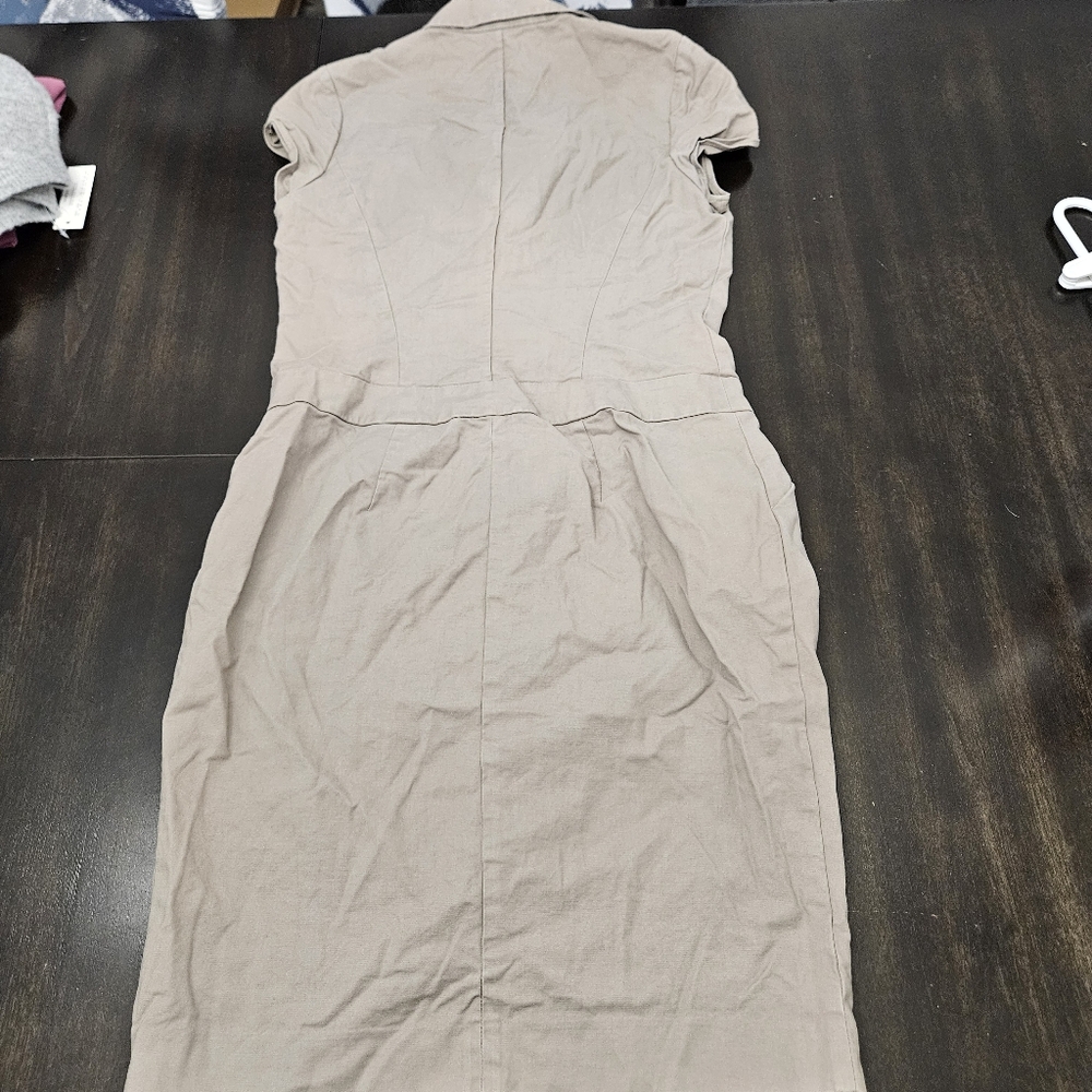Lafayette 148 New York Beige Midi Dress Size 4 - Picture 4 of 6